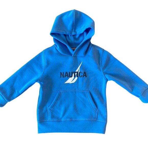 NAUTICA boy blue hoodie with pocket Size 2T - Picture 1 of 4